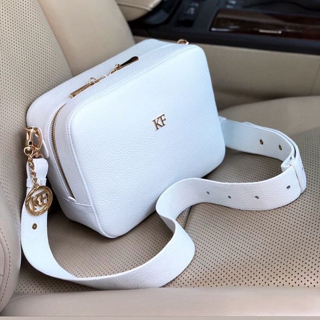Leather Cross Body Bag, White Leather Shoulder Bag, Women's Leather Crossbody Bag, Leather Bag