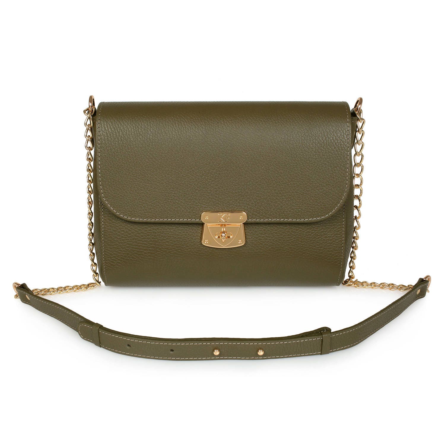 Leather Crossbody Bag Olive Leather Shoulder Bag Women's Etsy