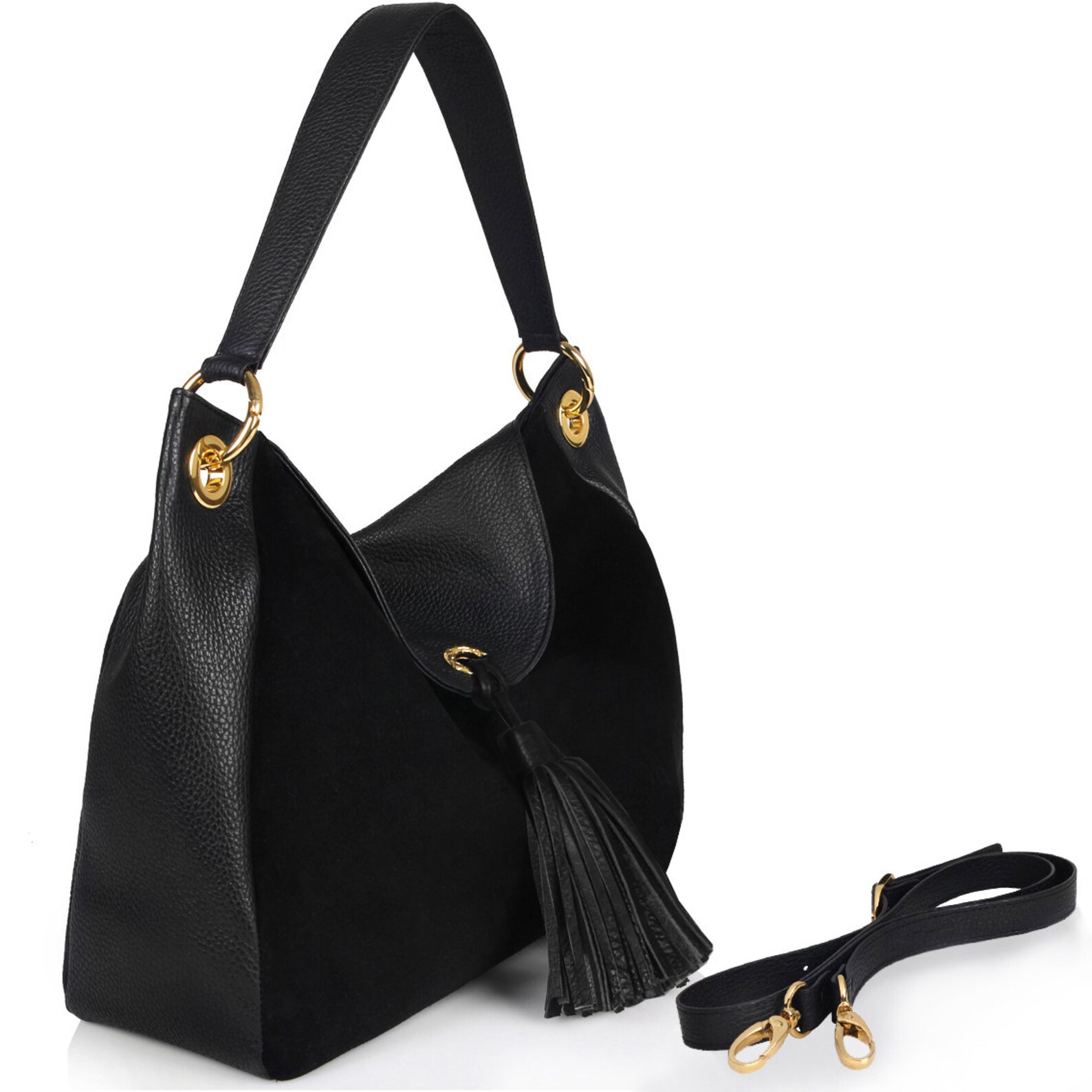 Leather Hobo Bag Black Leather Hobo Bag Women's Leather Etsy