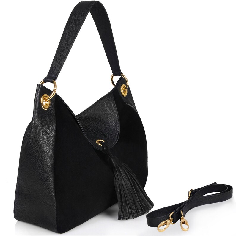 Leather Hobo Bag Black Leather Hobo Bag Women's Leather | Etsy