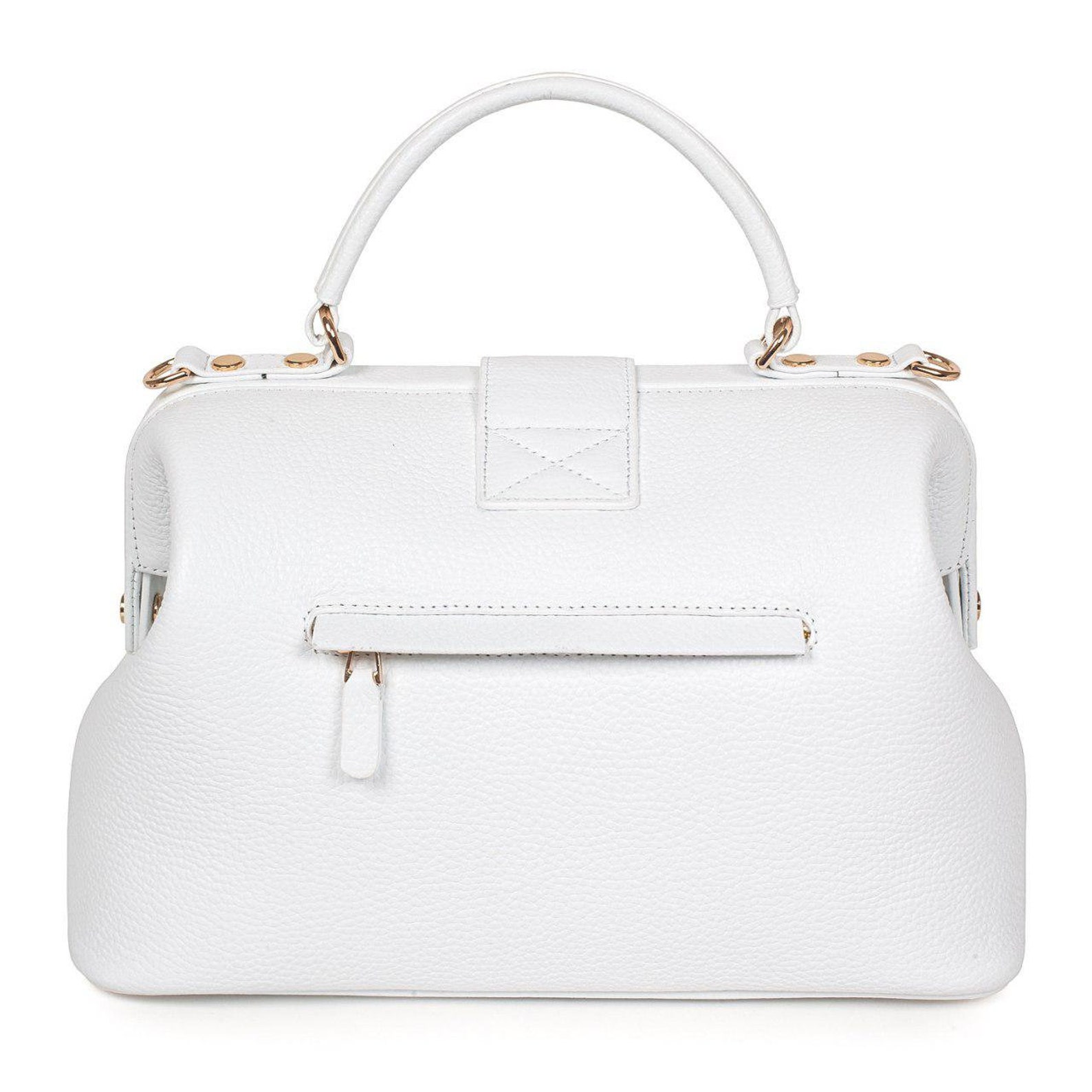 Leather Doctor Bag for Women White Leather Handbag Top - Etsy