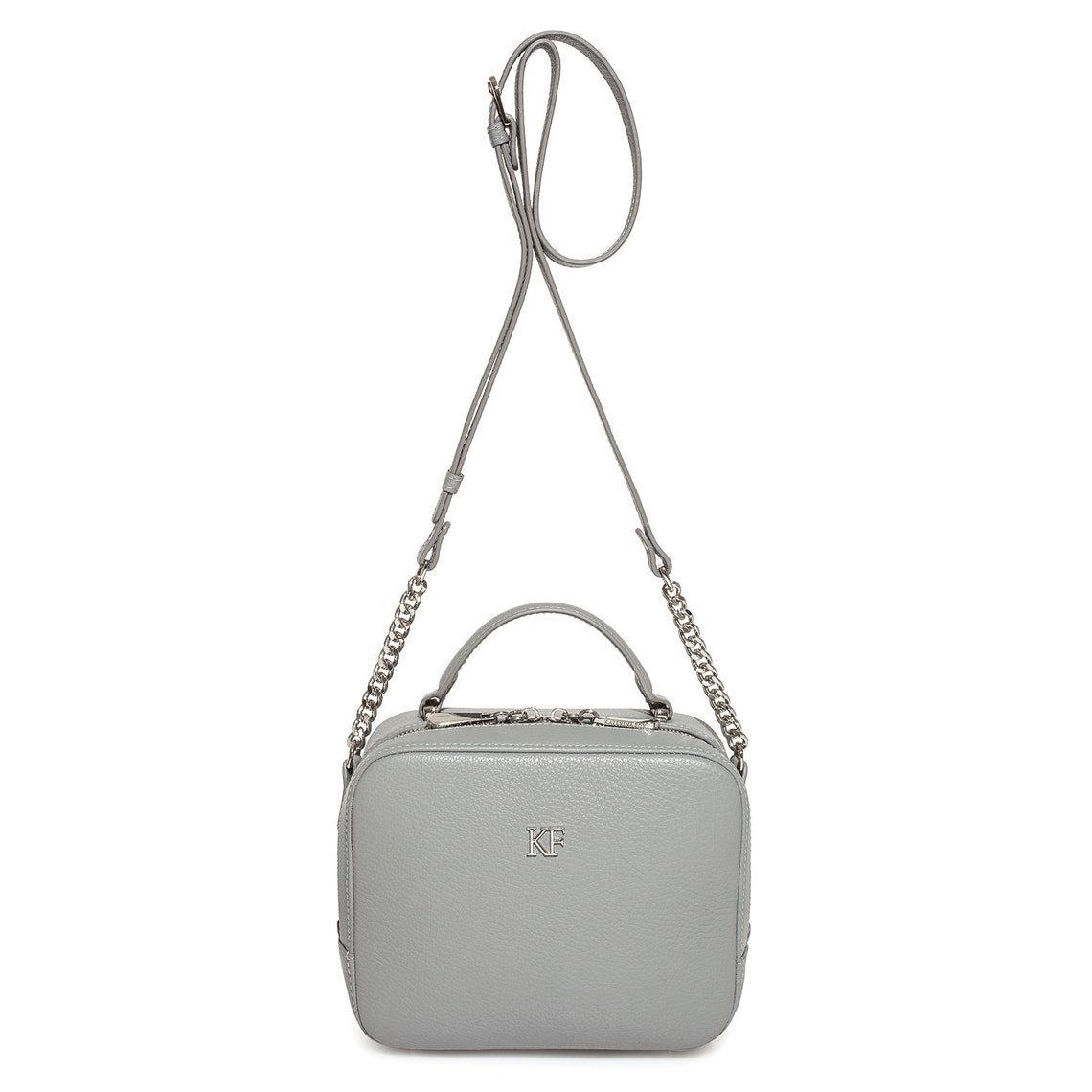 Leather Cross Body Bag Grey Leather Shoulder Bag Women's Etsy