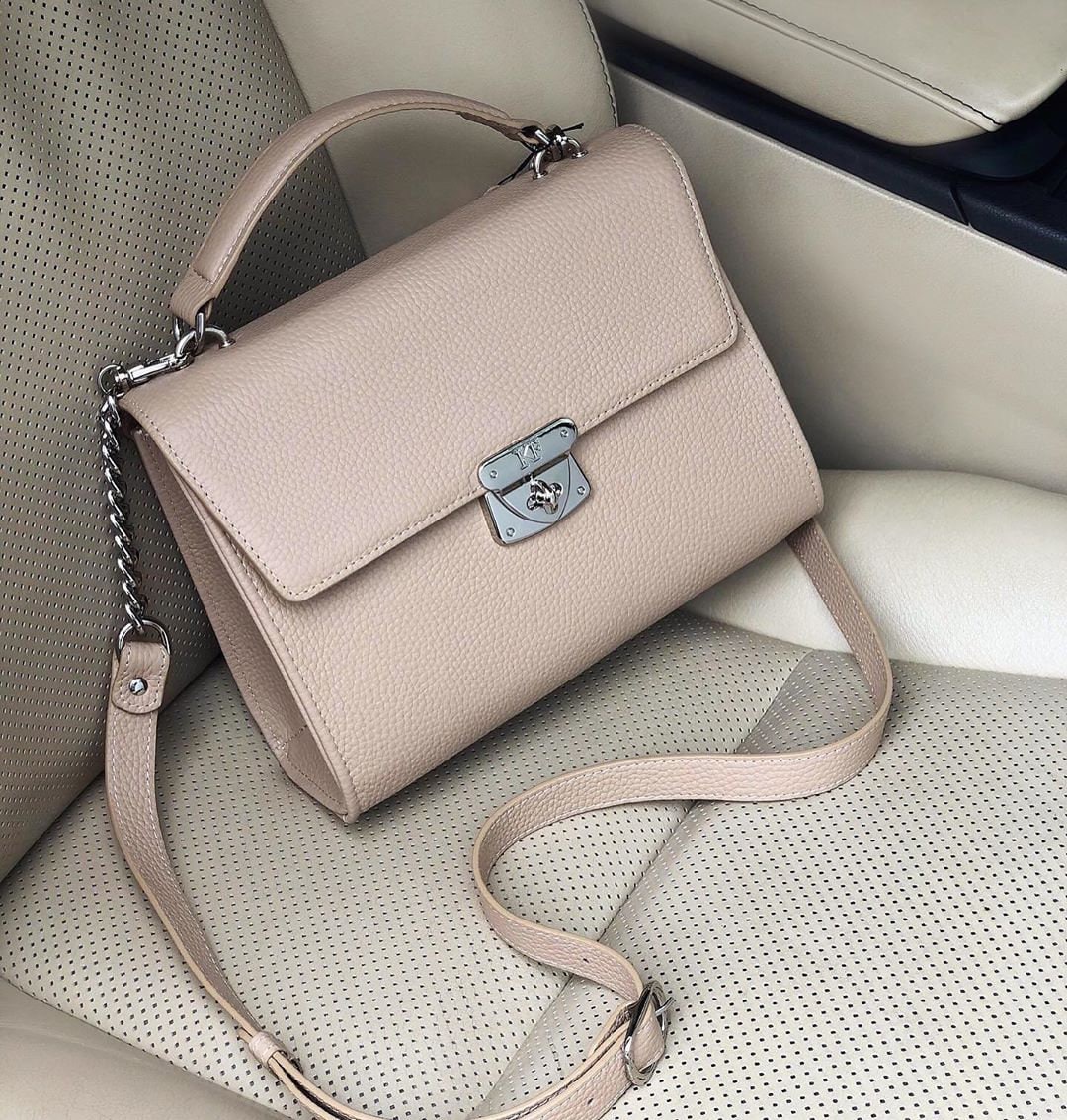 Beige Leather Handbag main image 1