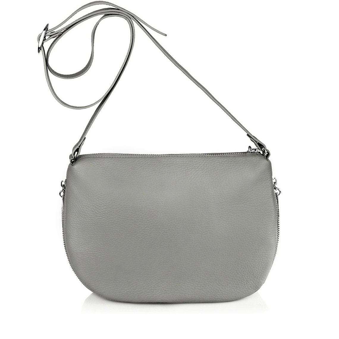 Leather Cross Body Bag Grey Leather Shoulder Bag Women's Etsy