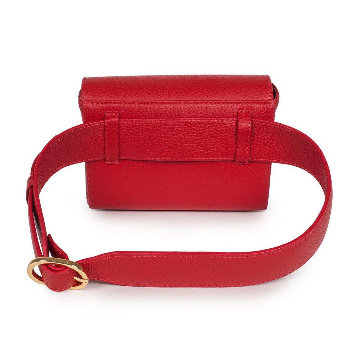 Leather women's belt bag Red Leather belt Bag Etsy