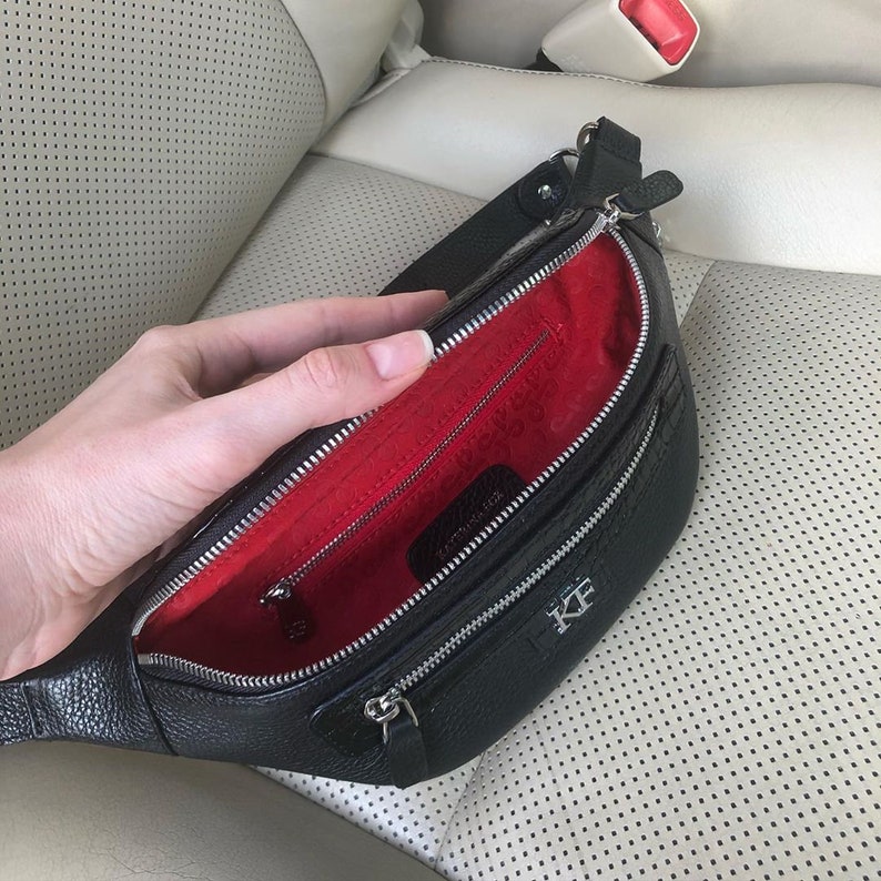 Leather Women's Banana Bag Black Leather Banana Bag Etsy