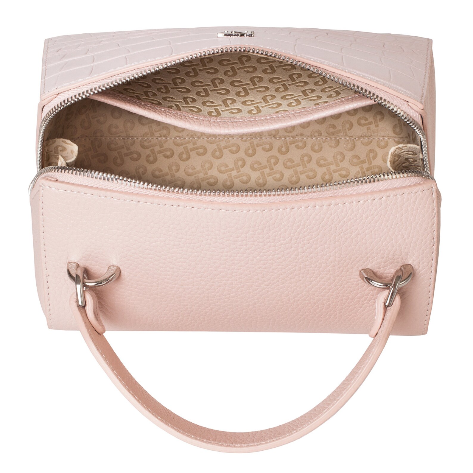 Leather Top Handle Bag Light Pink Leather Handbag Top Handle Etsy