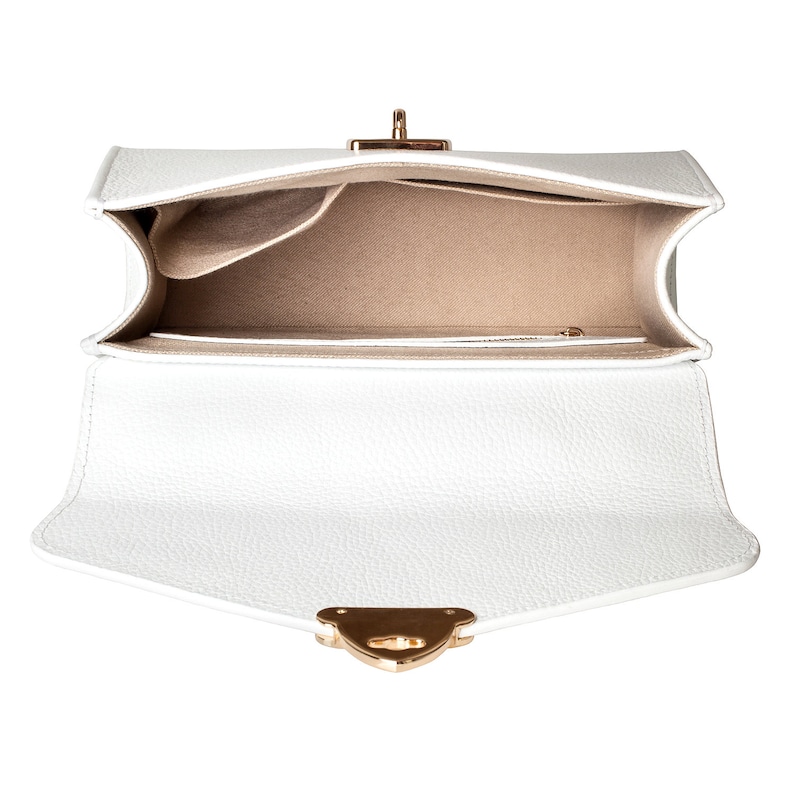 Leather Top Handle Bag White Leather Handbag Top Handle Etsy