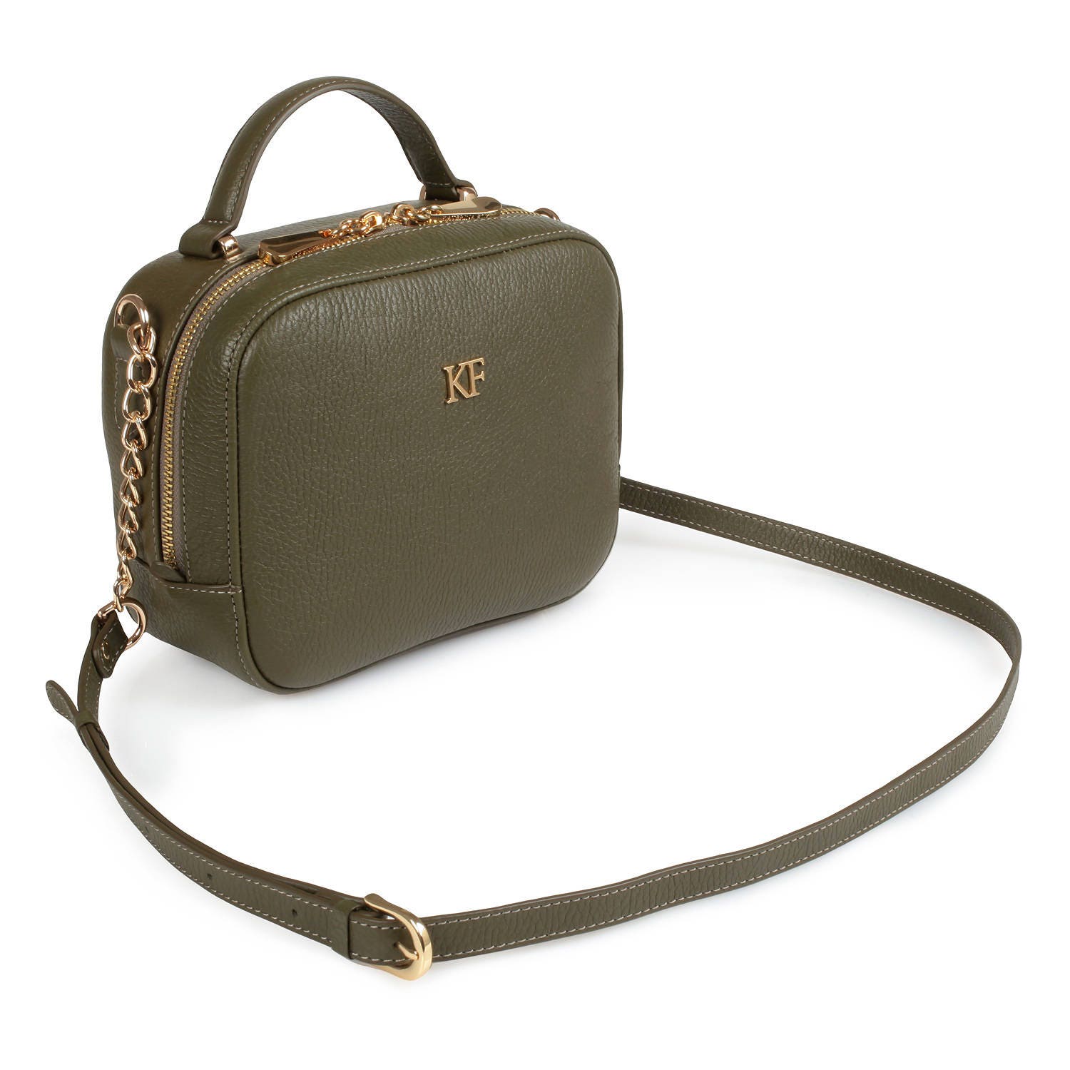 Leather Cross Body Bag Olive Leather Shoulder Bag Etsy