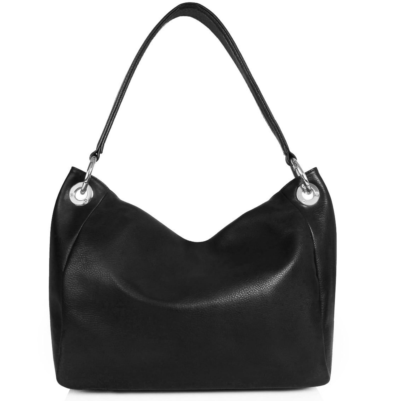 Leather Hobo Bag Black Leather Hobo Bag Women's Leather Etsy