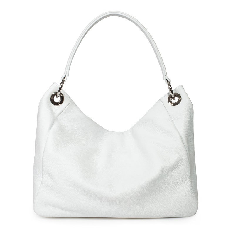 Leather Hobo Bag White Leather Hobo Bag Women's Leather Etsy