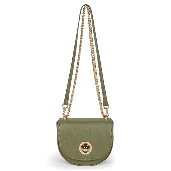 olive leather crossbody bolsa