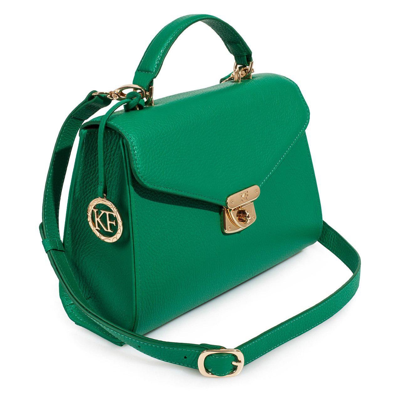 Leather Top Handle Bag Green Leather Handbag Top Handle Etsy