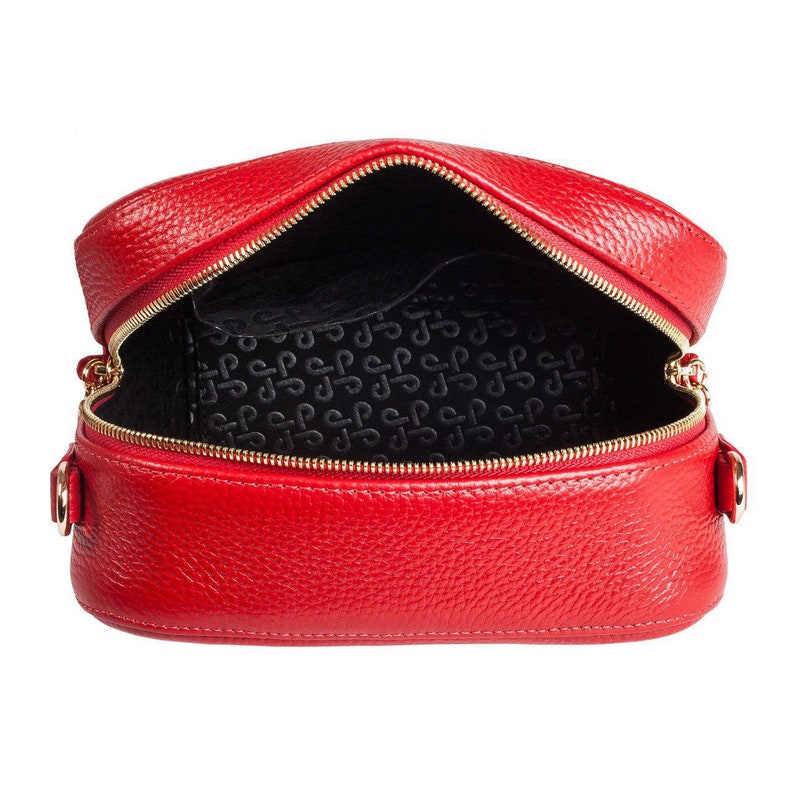 Leather Cross body Bag Red Leather Shoulder Bag Women's Etsy