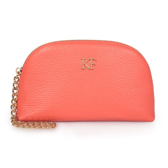 coral clutch bag