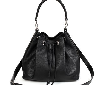 Sac à bandoulière en cuir, sac à bandoulière en cuir noir, sac à bandoulière en cuir pour femmes, sac en cuir KF-425