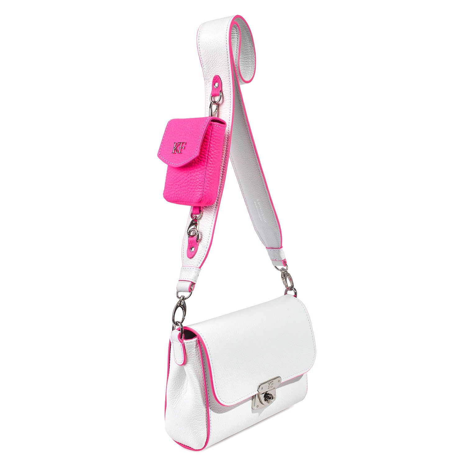 Leather Crossbody Bag White Leather Shoulder Bag Women's Etsy