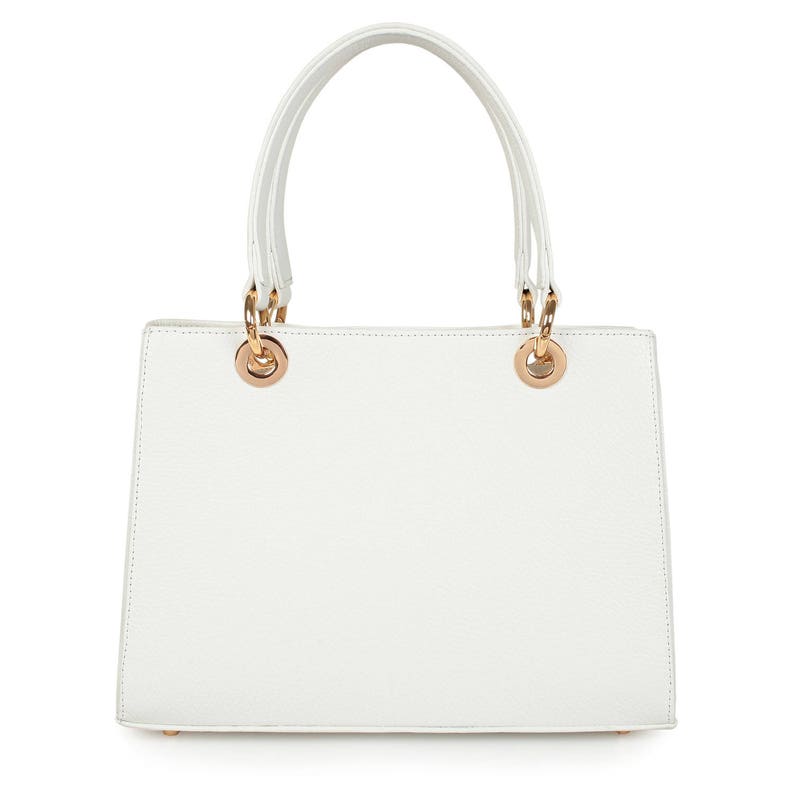 Leather Top Handle Bag White Leather Handbag Top Handle Etsy