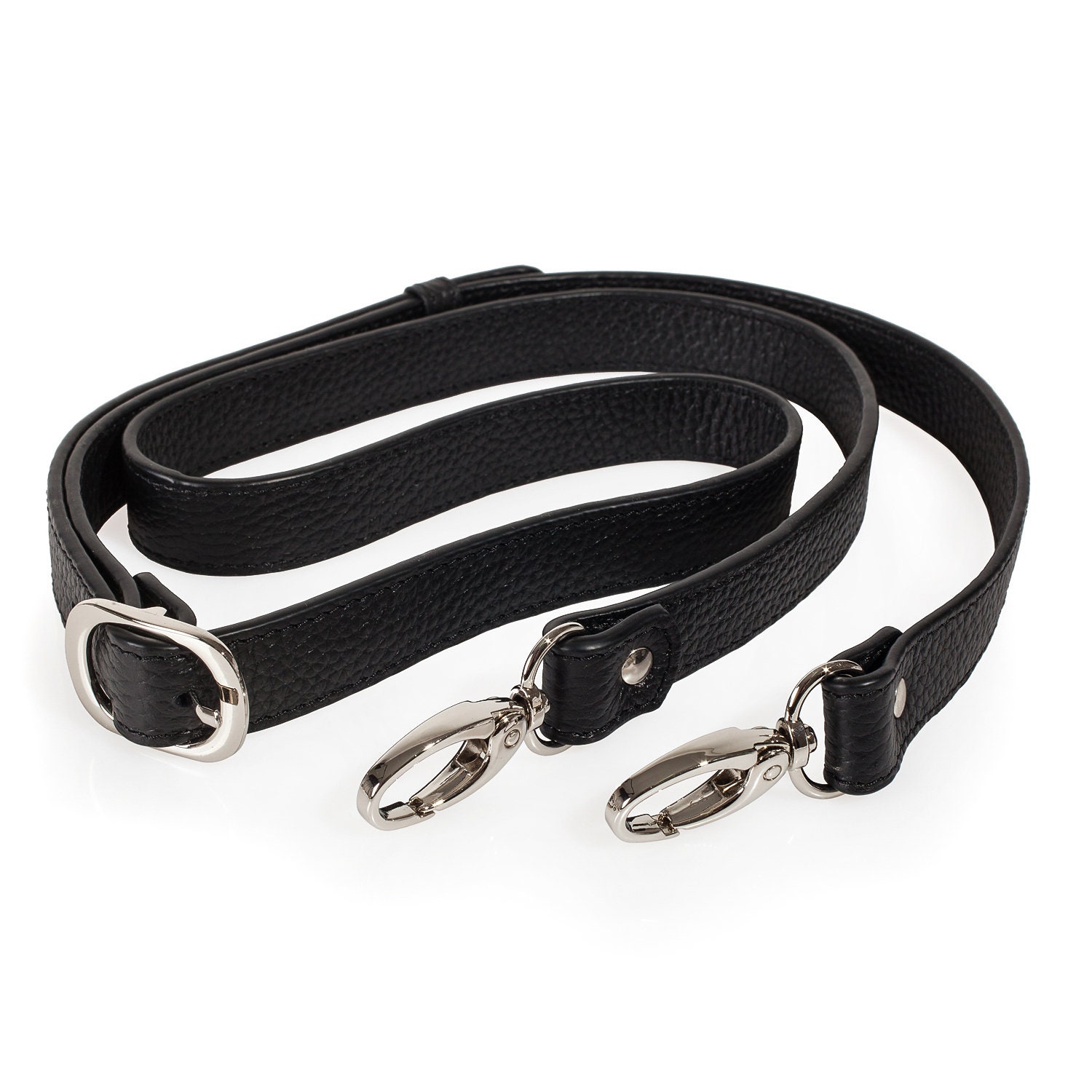 Womens leather shoulder strap black leather wide shoulder Etsy