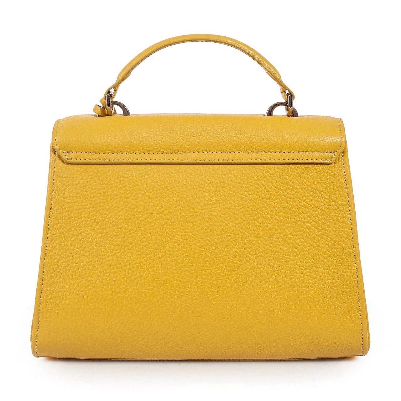 Leather Top Handle Bag Yellow Leather Handbag Top Handle | Etsy