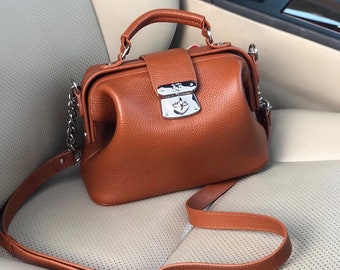 Ginger Leather Doctor Bag: Small Shoulder Bag by Katerina Fox