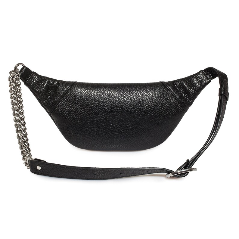 Leather women's Banana bag Black Leather Banana bag Etsy