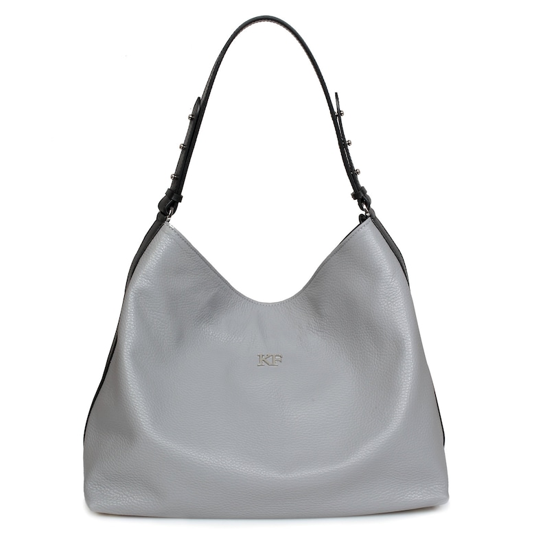 Leather Hobo Bag Grey Leather Hobo Bag Women's Leather Etsy