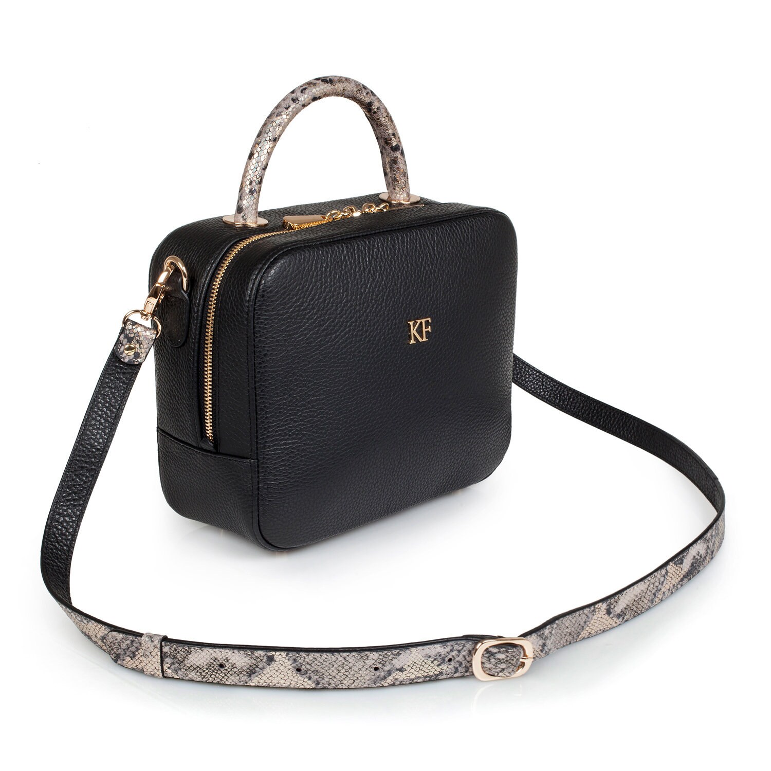 Leather Top Handle Bag Black Leather Handbag Top Handle Etsy