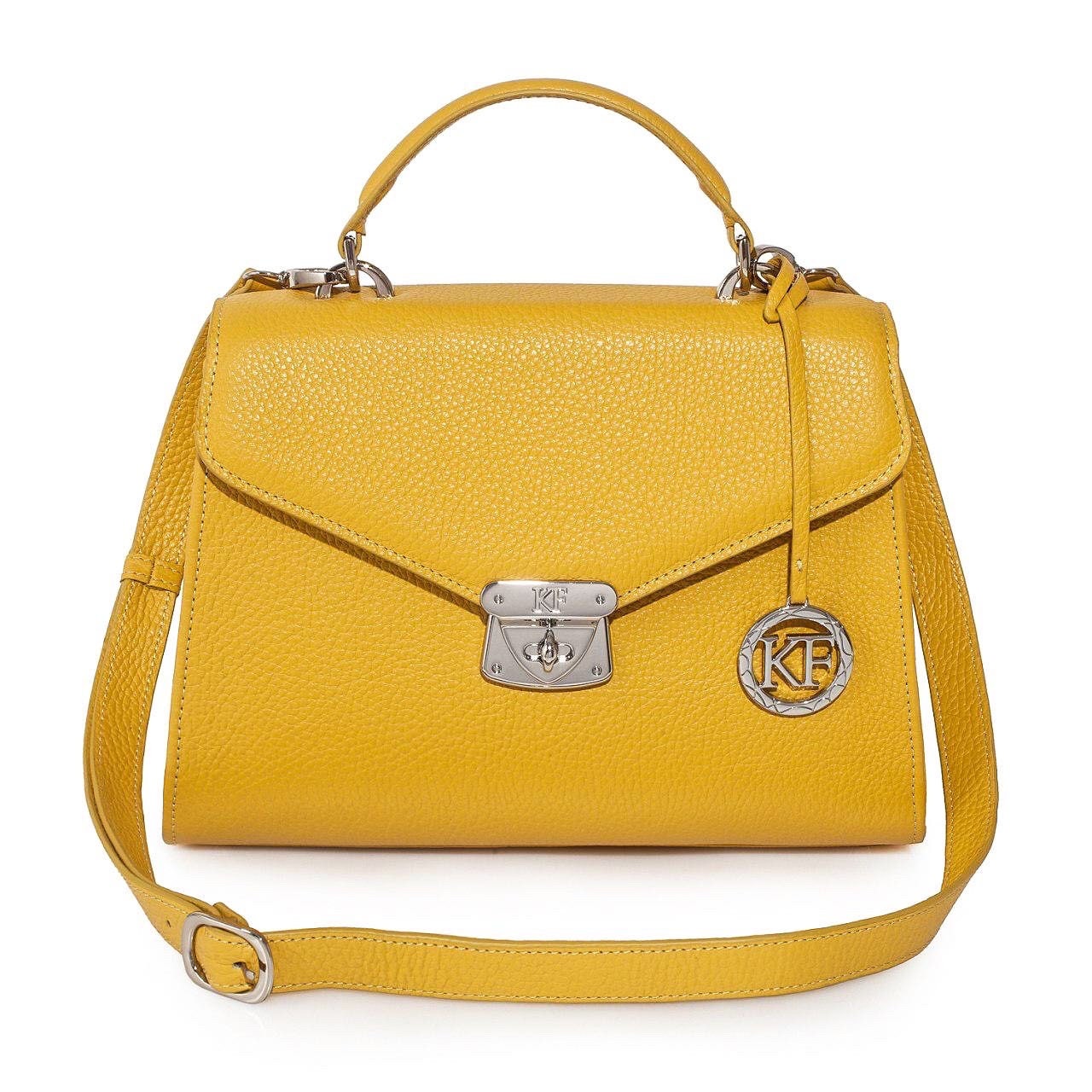 Leather Top Handle Bag Yellow Leather Handbag Top Handle | Etsy