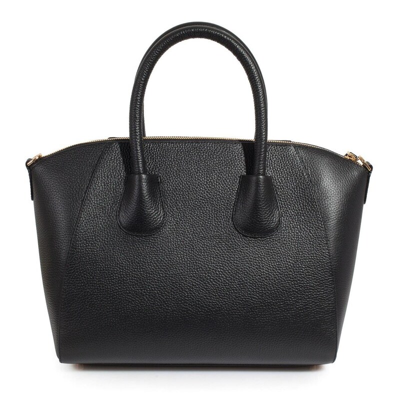 Leather Top Handle Bag Black Leather Handbag Top Handle Etsy