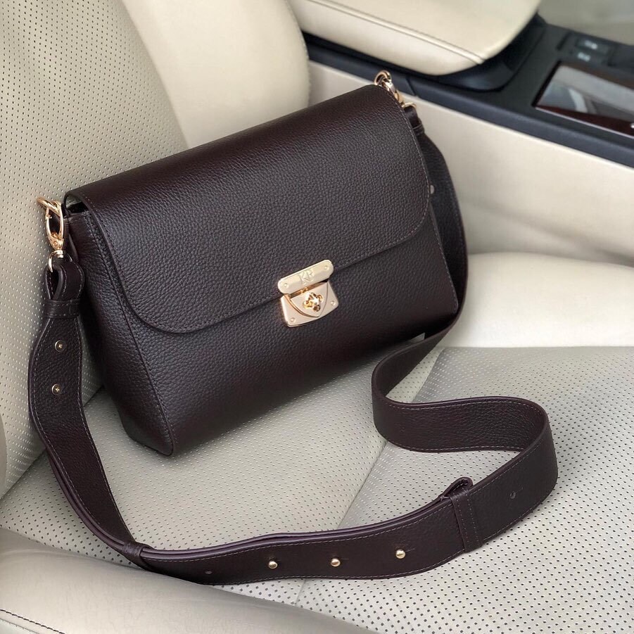 Leather Crossbody Bag, Dark Brown Leather Shoulder Bag