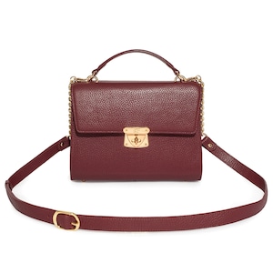 Leder Umhängetasche, Burgund Leder Umhängetasche, Damen Leder Crossbody Bag, Ledertasche KF-2601