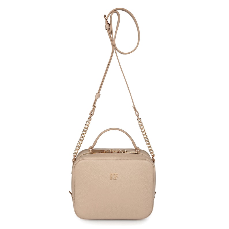 Leather bag KF-2781 Beige Leather Shoulder Bag Women/'s Leather Crossbody Bag Leather Cross body Bag