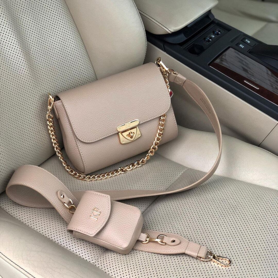 品質保証 Leather Cross Women's Bag, Shoulder Leather Beige Bag, Body バッグ