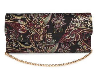 Leather Clutch, Leather Clutch Bag Purse, Marsala Leather Clutch KF-1640