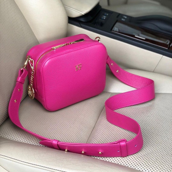 Buy Leather Cross Body Bag Pink Leather Shoulder Bag Women's Online in  India - Etsy