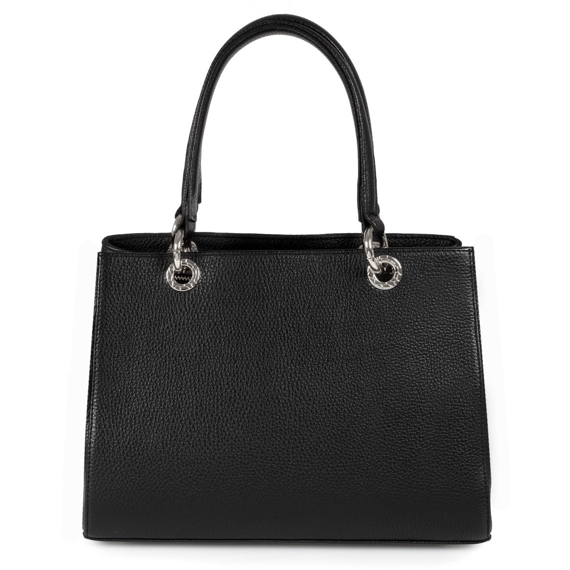 Leather Top Handle Bag Black Leather Handbag Top Handle Etsy