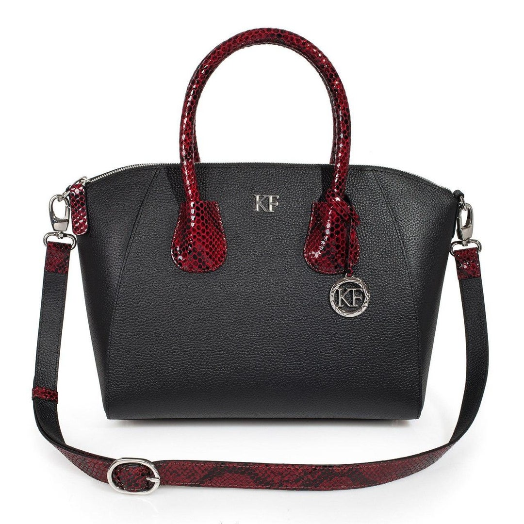 Leather Top Handle Bag Black Leather Handbag Top Handle - Etsy