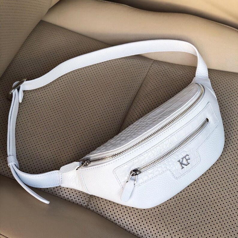 Leather Women's Banana Bag White Leather Banana Bag Etsy