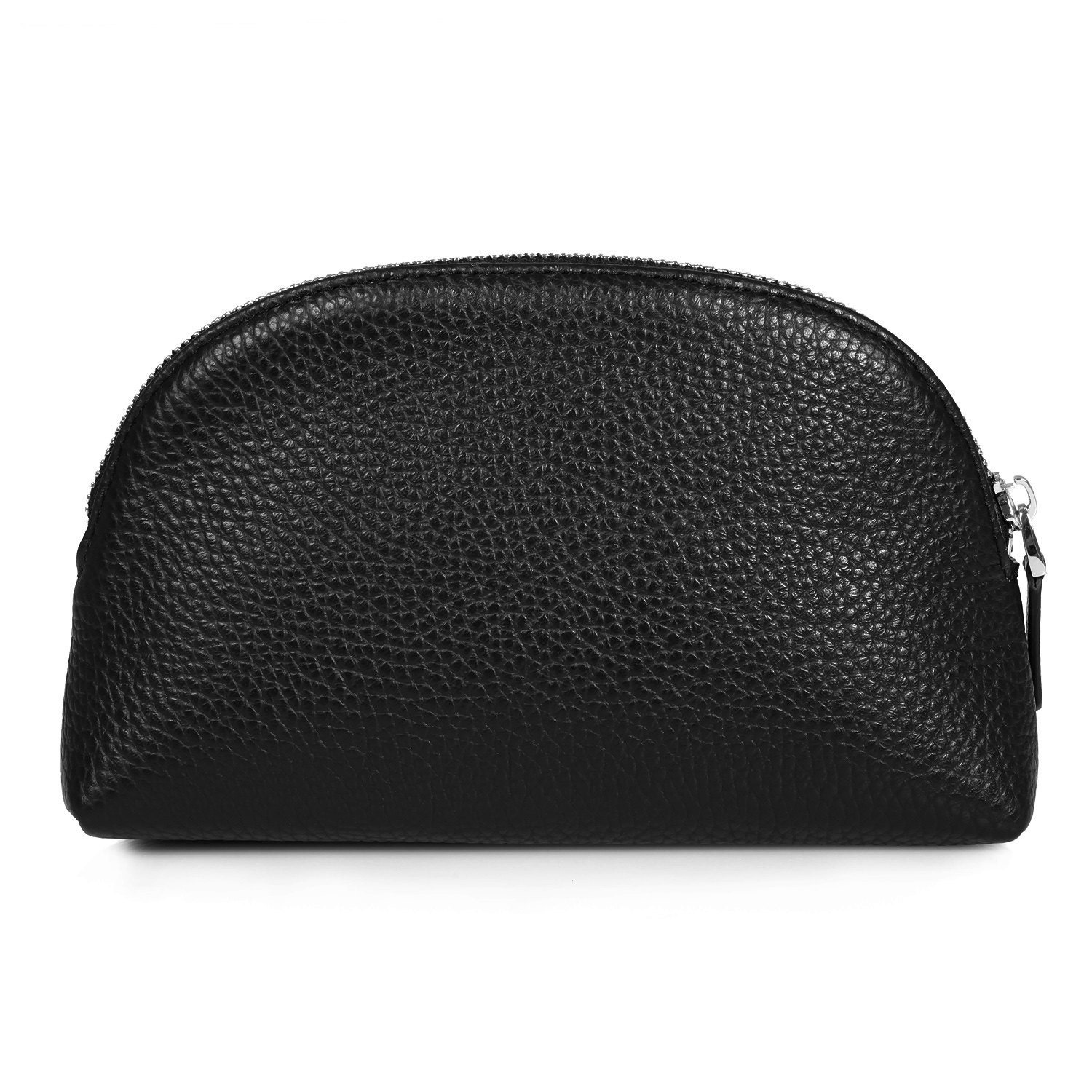 Leather Cosmetic Bag Genuine Black Leather Pouch Leather Etsy