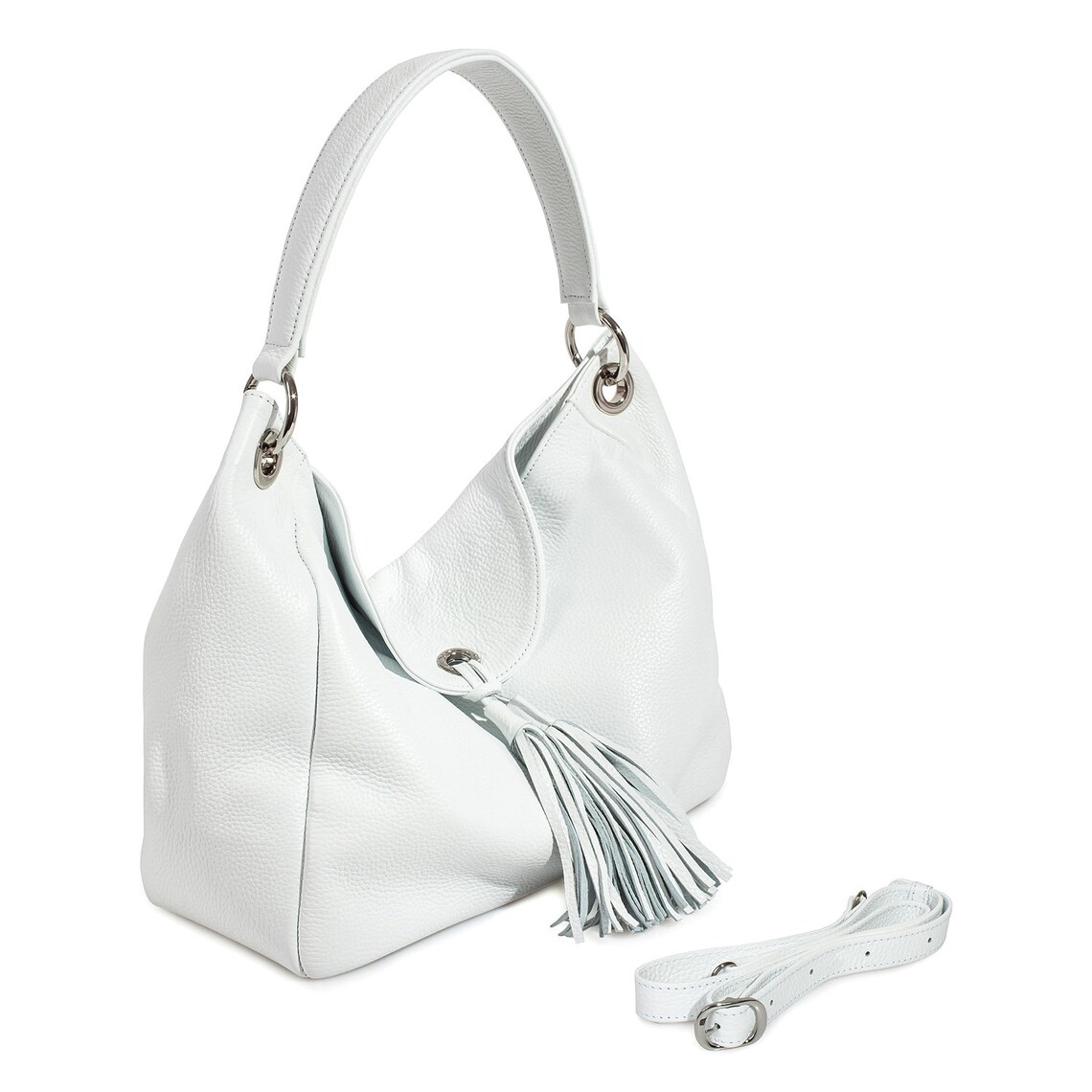 Leather Hobo Bag White Leather Hobo Bag Women's Leather Etsy