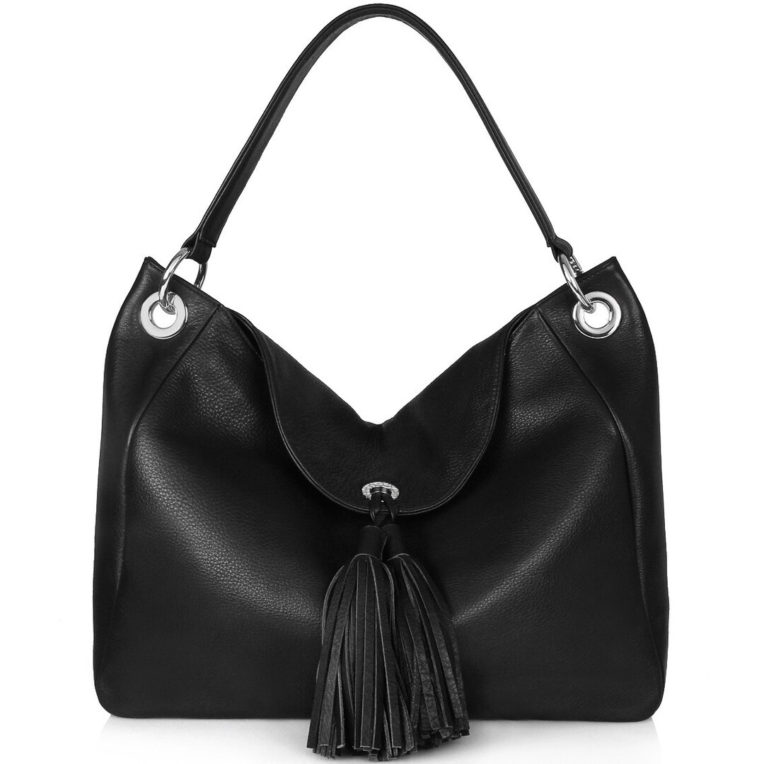 Leather Hobo Bag Black Leather Hobo Bag Women's Leather Etsy