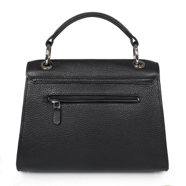 Leather Top Handle Bag Black Leather Handbag Top Handle Etsy