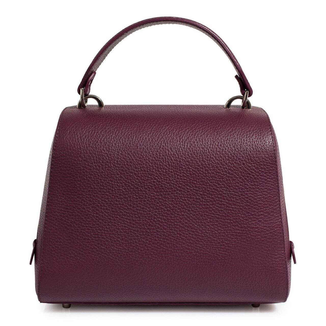 Leather Top Handle Bag Violet blackberry Leather Handbag | Etsy