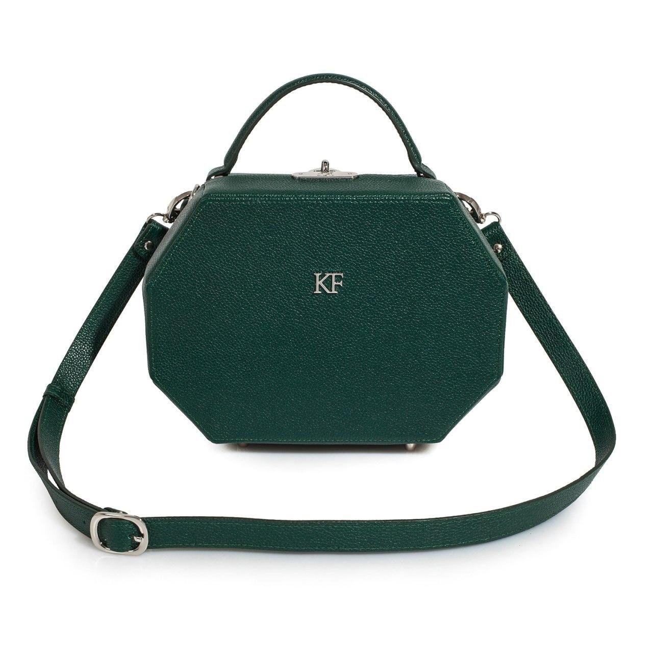 Leather Boxbag Dark green Leather Box Bag Women's Etsy