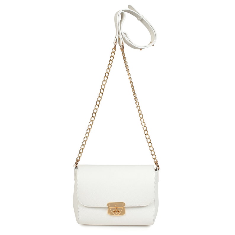 Leather Crossbody Bag White Leather Shoulder Bag Women's Etsy