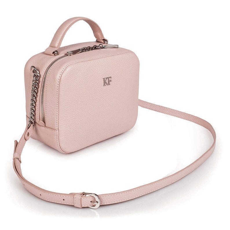 Leather Cross Body Bag Beige powder Leather Shoulder Bag Etsy