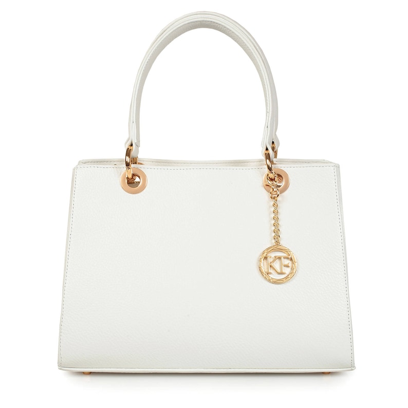 Leather Top Handle Bag White Leather Handbag Top Handle Etsy