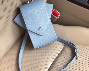 Leather Cross body Bag, Blue Leather Shoulder Bag, Women's Leather Crossbody Bag, Leather bag KF-3634