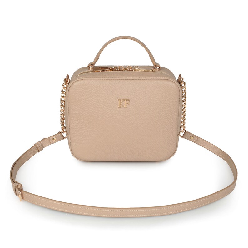 Leather bag KF-2781 Beige Leather Shoulder Bag Women/'s Leather Crossbody Bag Leather Cross body Bag